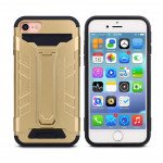 Wholesale iPhone 7 Plus Card Slot Hybrid Case with Stand (Champagne Gold)